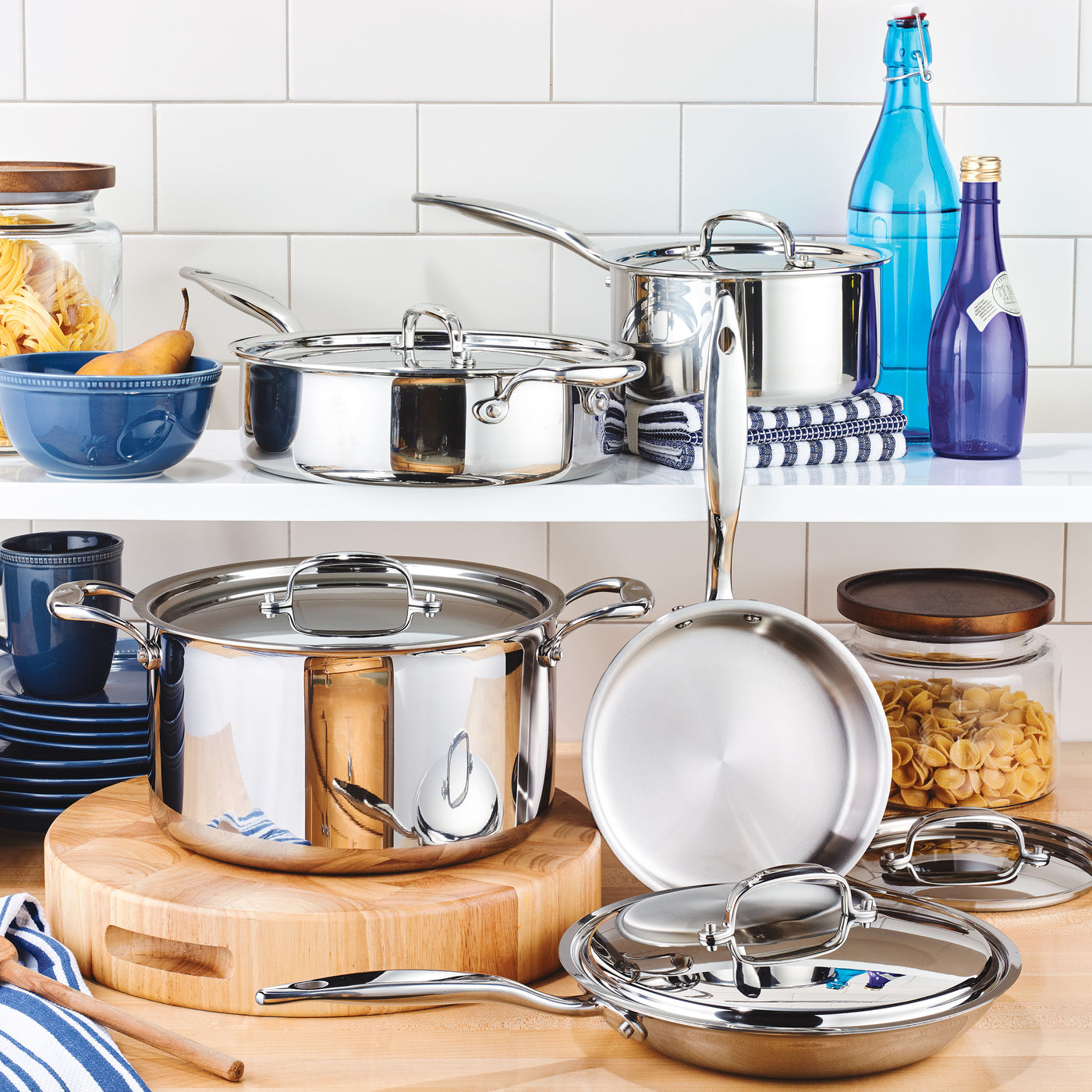 Heritage Steel Titanium Series 10 Piece Cookware Set, 5-Ply Clad ...