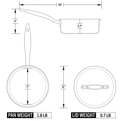 Titanium Series 2 Quart Saucepan with Lid