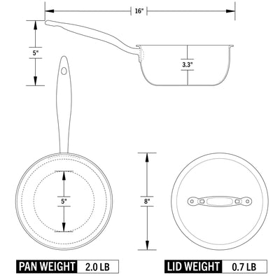 Titanium Series 2 Quart Saucier with Lid