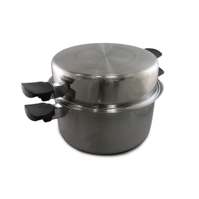 8 Quart Stock Pot with Steamer Insert and Dome Lid - Clearance
