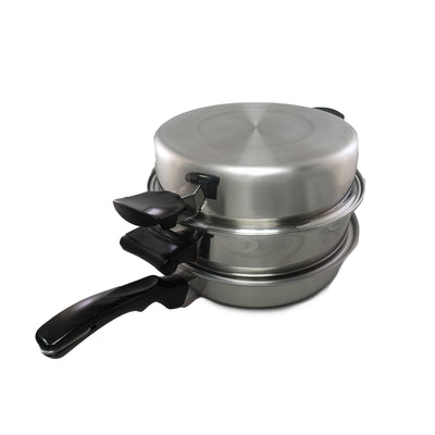 Large Skillet with Steamer Insert, Dome Lid, and Flat Lid - Clearance