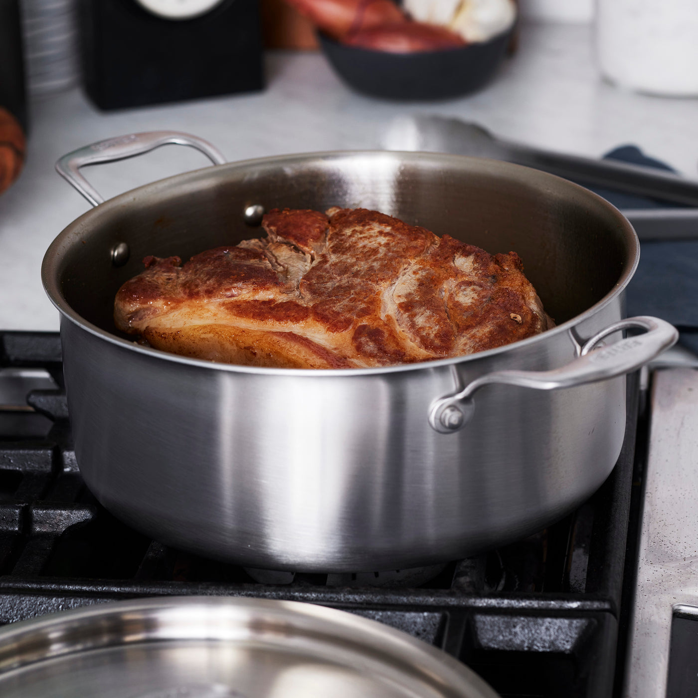 Titanium Rondeau Eater x Heritage Steel 6 Quart Rondeau with Lid, Made in USA, 5 Ply ...