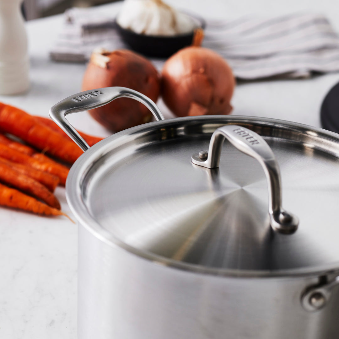 Eater x Heritage Steel 5 Quart Sauce Pot with Lid, Made in