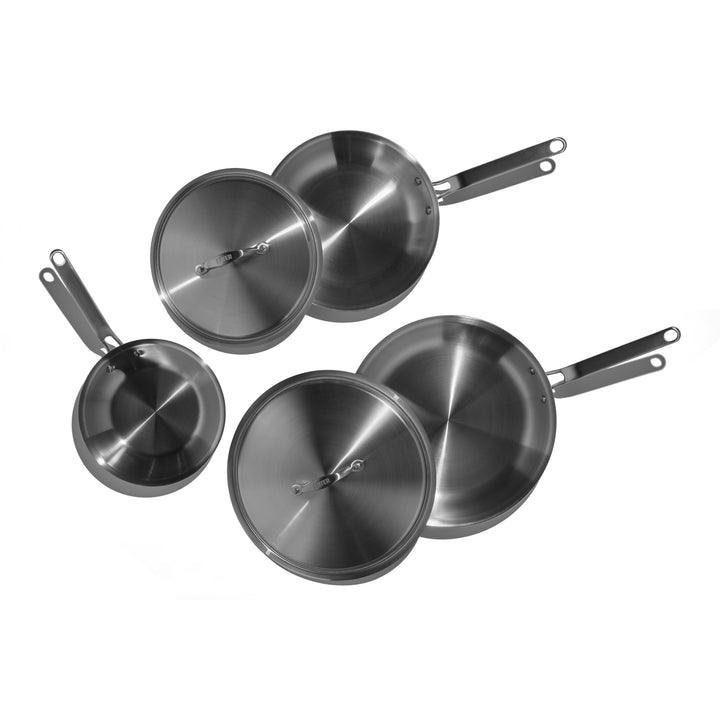 Eater x Heritage Steel 5 Piece Fry Pan Set, Made in USA, 5 Ply
