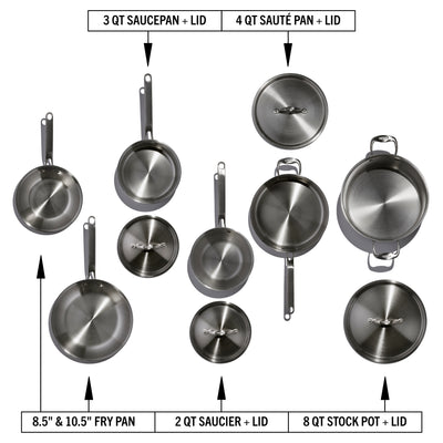 Eater x Heritage Steel 10 Piece Cookware Set