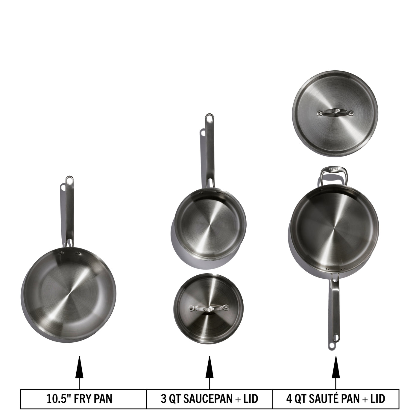 Eater x Heritage Steel 5 Piece Essentials Set, Made in USA, 5 Ply Fully ...