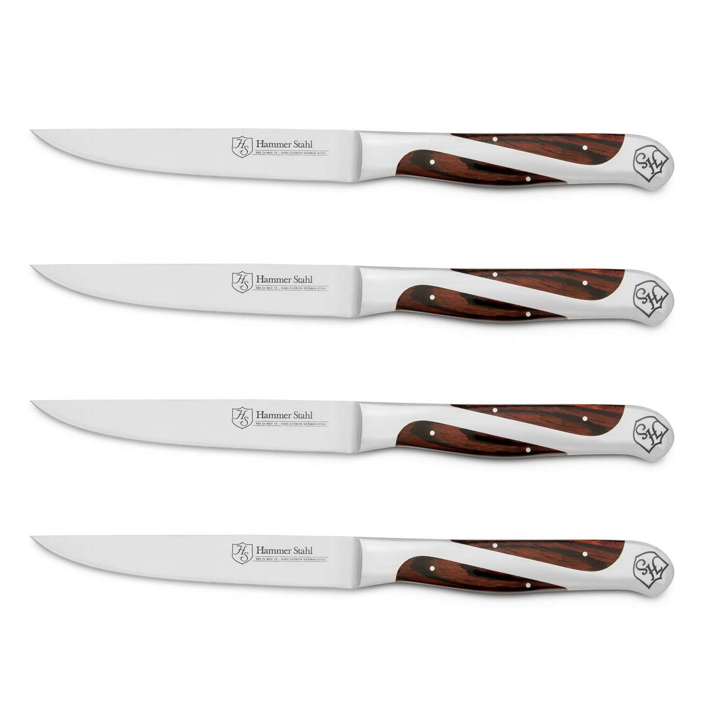 Denton Damascus Steel Steak Knives - Set of 4 – Forseti Steel