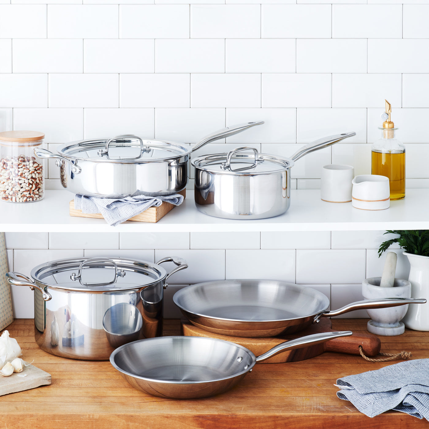 Heritage Steel Titanium Series 8 Piece Core Set, 5-Ply Clad Stainless ...