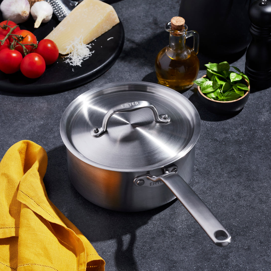 Eater x Heritage Steel 3 Quart Saucepan with Lid, Made in USA, 5