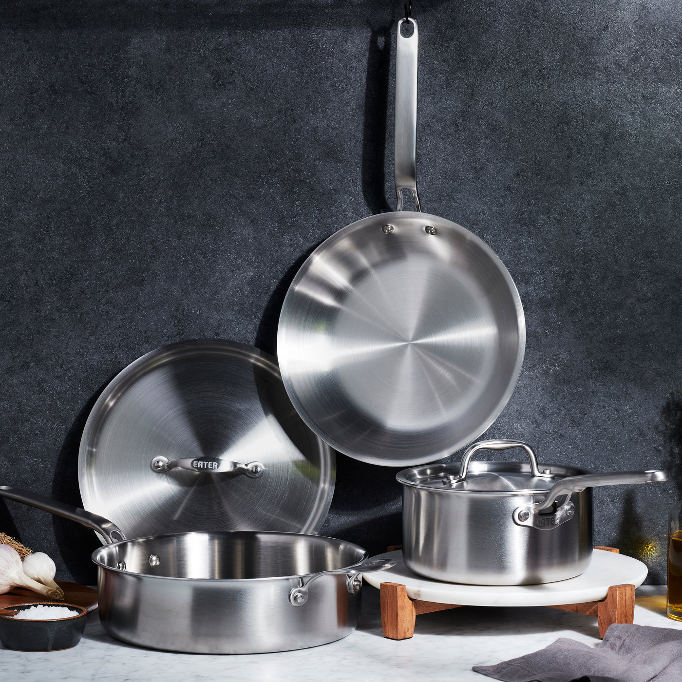 Heritage Steel 5 Piece Essentials Cookware Set - Made in USA - Titanium  Strengthened 316Ti Stainless Steel with 5-Ply Construction -  Induction-Ready