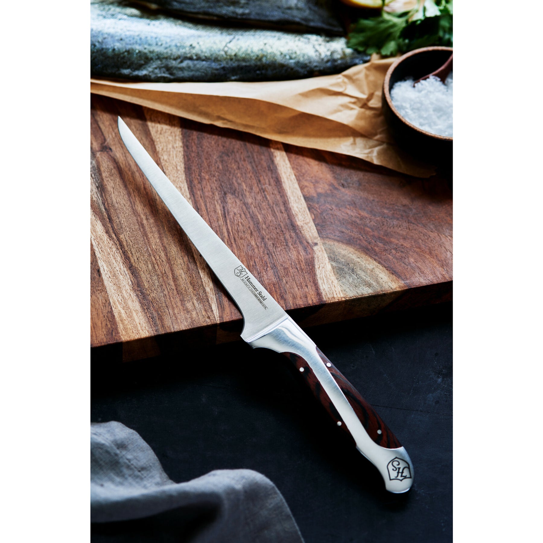 SHAN ZU Filleting Knife 7 inch- Edge Deboning Fish and Meat,Professional  Fish Knife Made of Super Sharp German Stainless Steel Boning Knife