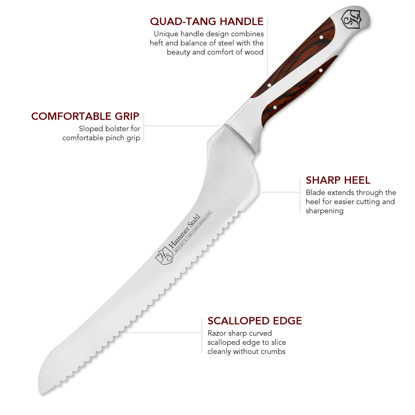 9" Offset Bread Knife