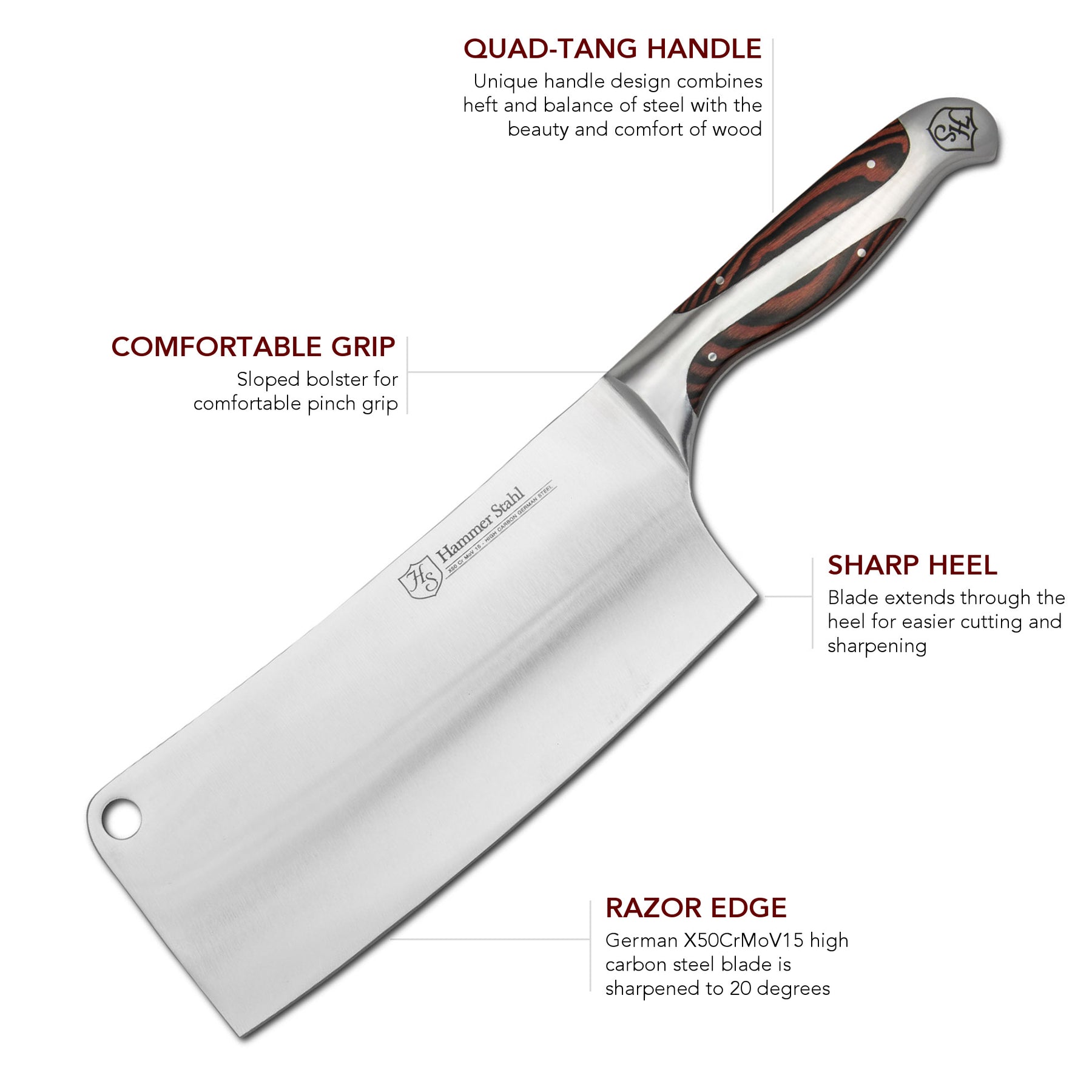 Classic Meat Cleaver 9 Handmade German Steel – Grillworks