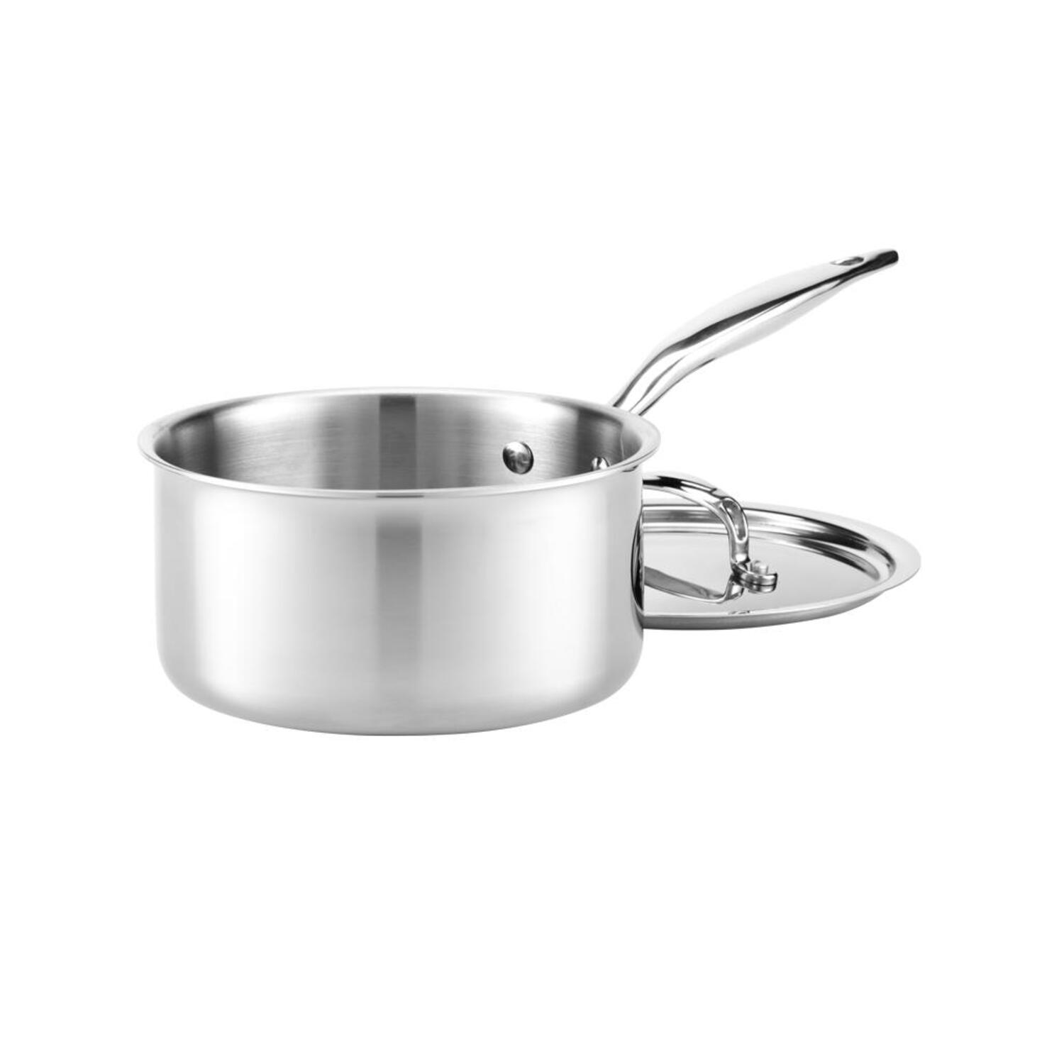 ROYDX Stainless Steel Sauce Pan w/ Lid, 3QT Saucepan with Steamer