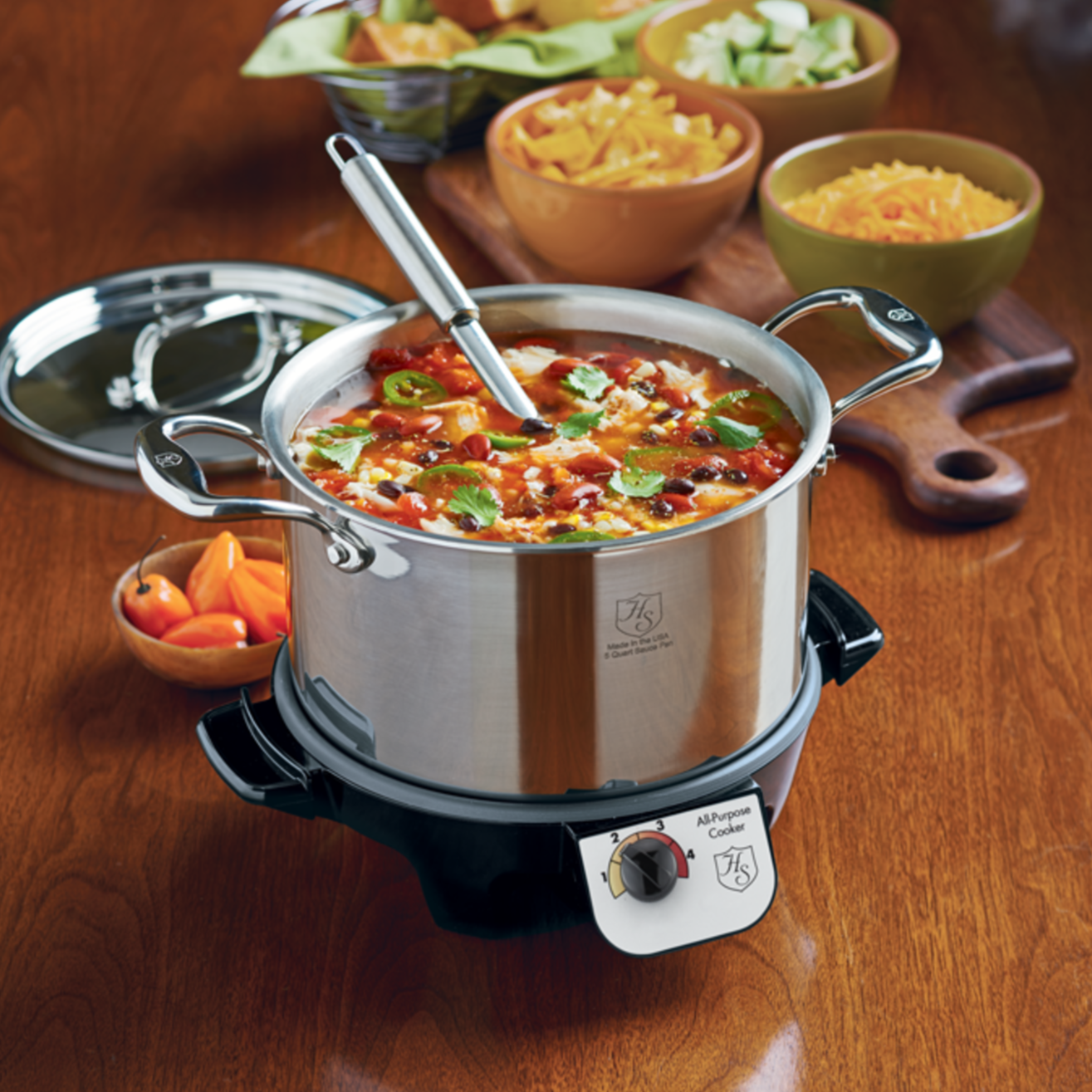 Heritage Steel Titanium Series 5 Quart Sauce Pot with Lid, 5-Ply