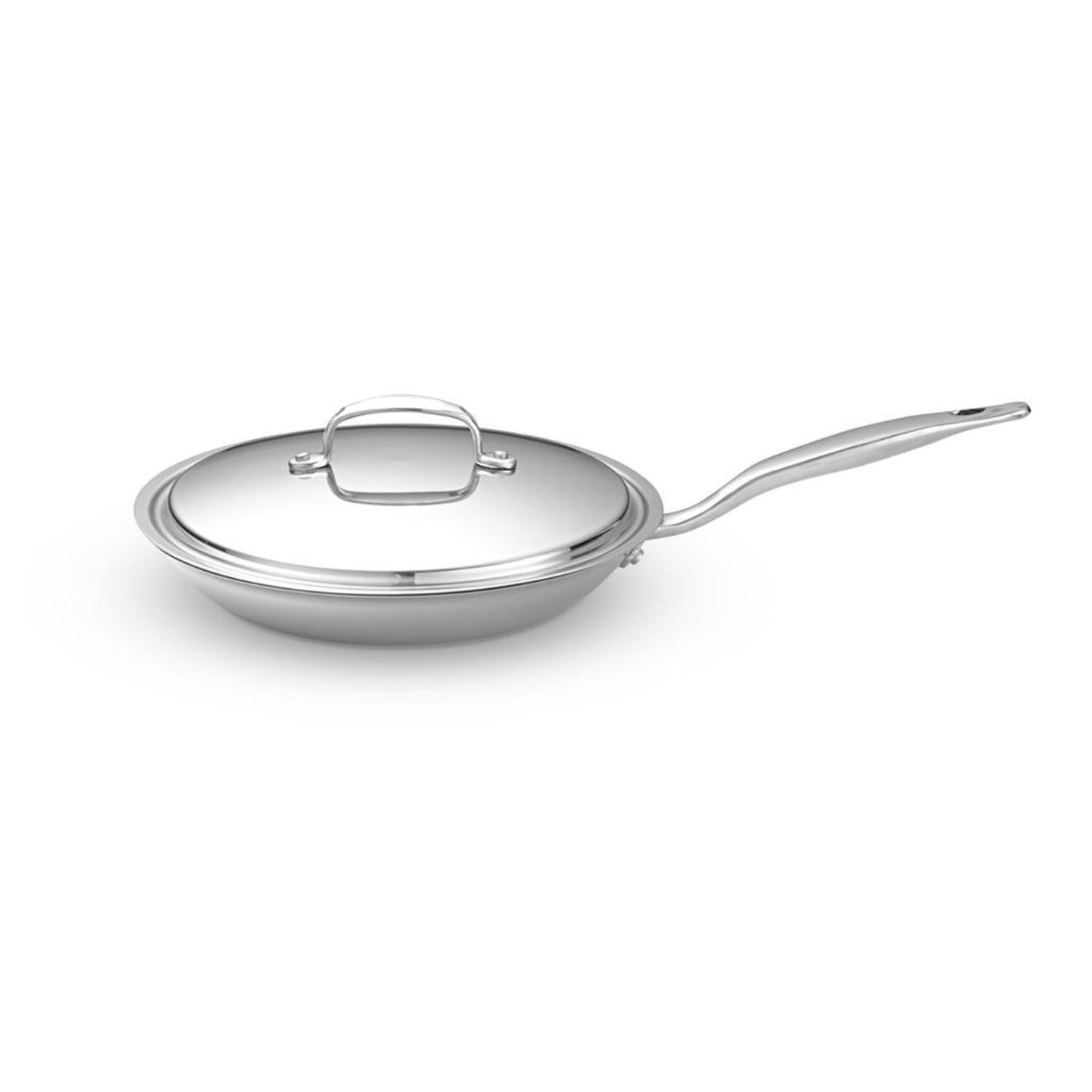 D5 Stainless Polished 5-ply Nonstick 12 inch Fry Pan with Lid